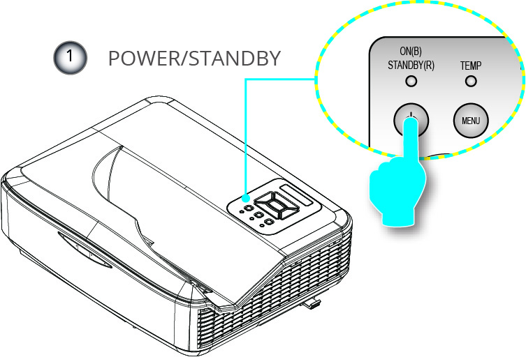 Powering the Projector On / Off