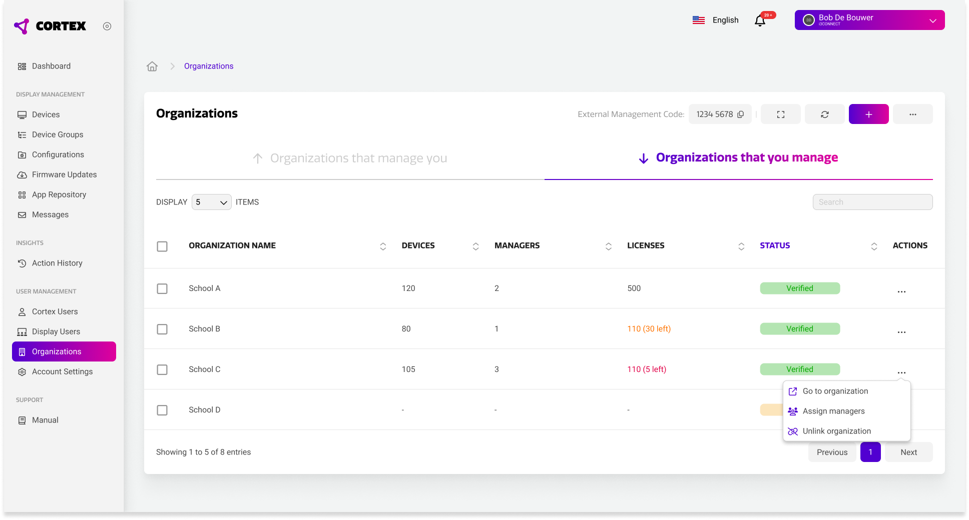 RDM navigation - Top of page drop down - Super admin.png